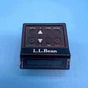LL Bean Electronic Pedometer Walk Run‎ Stopwatch Clock W/belt Clip TESTED WORKS